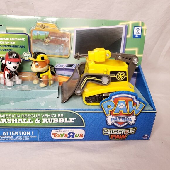 Paw Patrol Mission Paw Rescue Vehicles Set Marshall & Rubble Toys R Us Exclusive - Picture 3 of 7